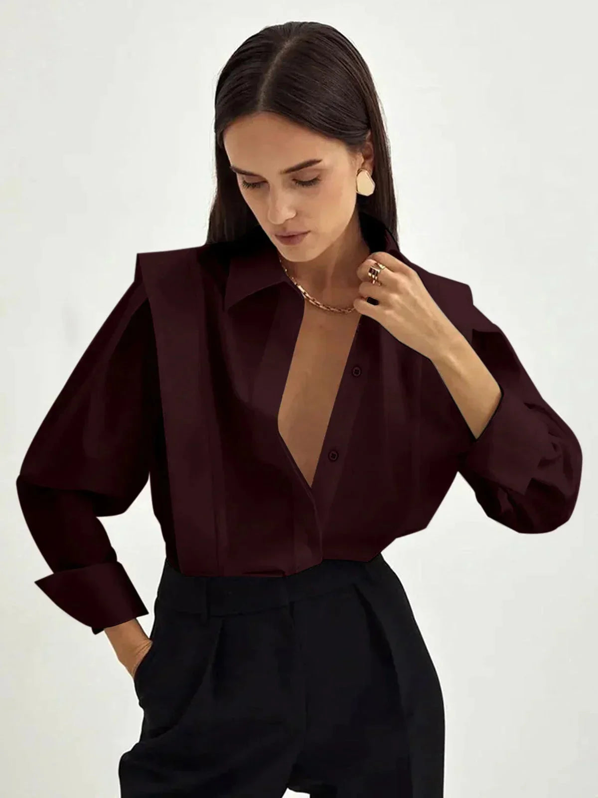 Bénédicte | Chemise Oversize Blanche Col V