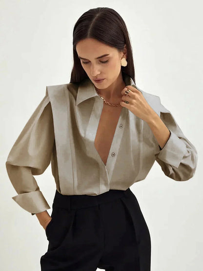 Bénédicte | Chemise Oversize Blanche Col V