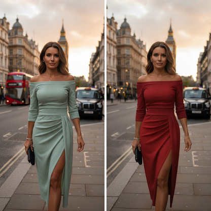 Yolande | Robe Longue Fluide Col Halter