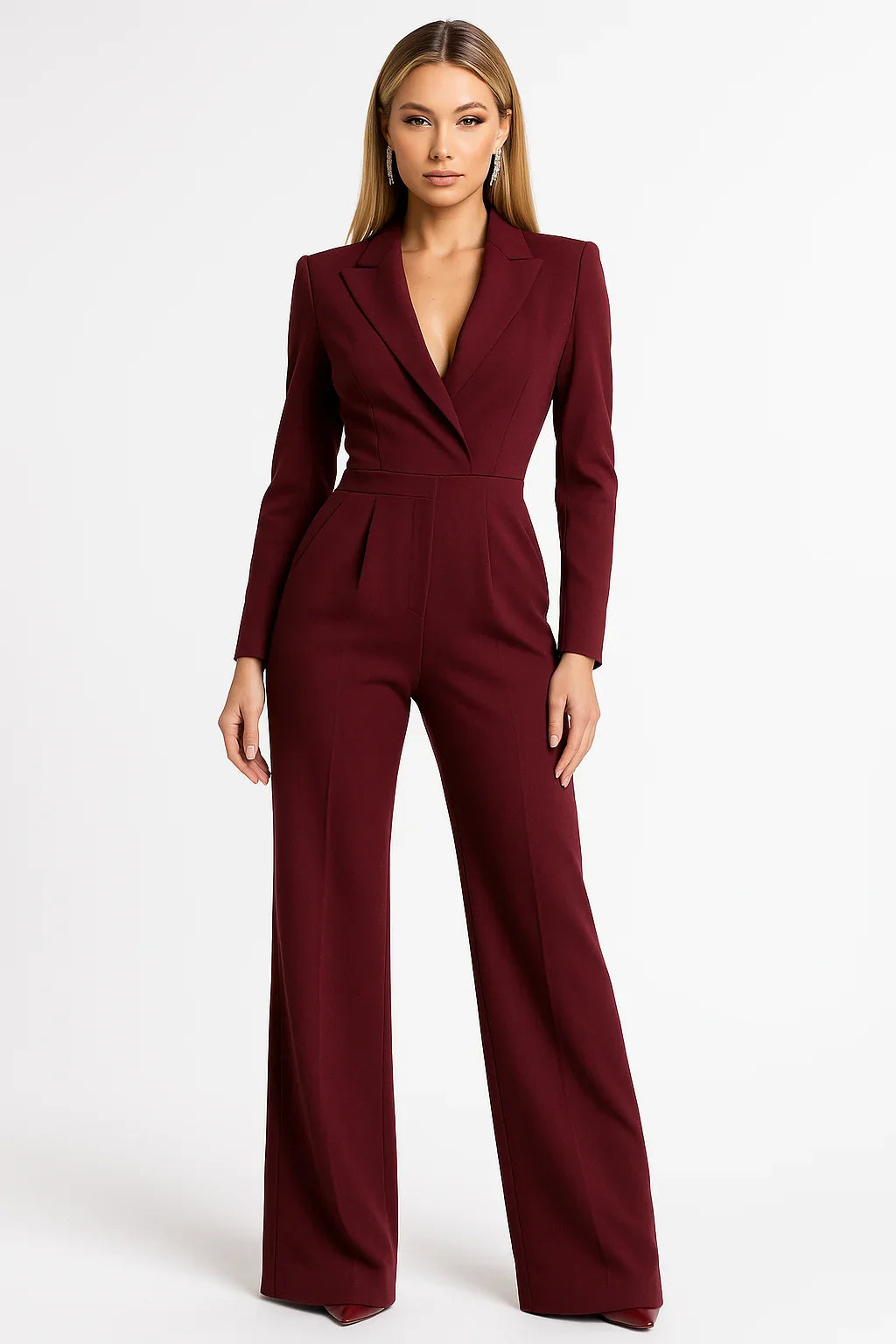 Éloïse | Combinaison Col V Pantalon Large pour Cérémonie