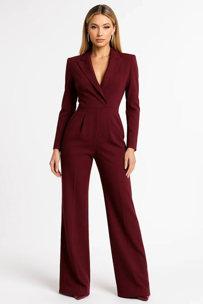 Éloïse | Combinaison Col V Pantalon Large pour Cérémonie