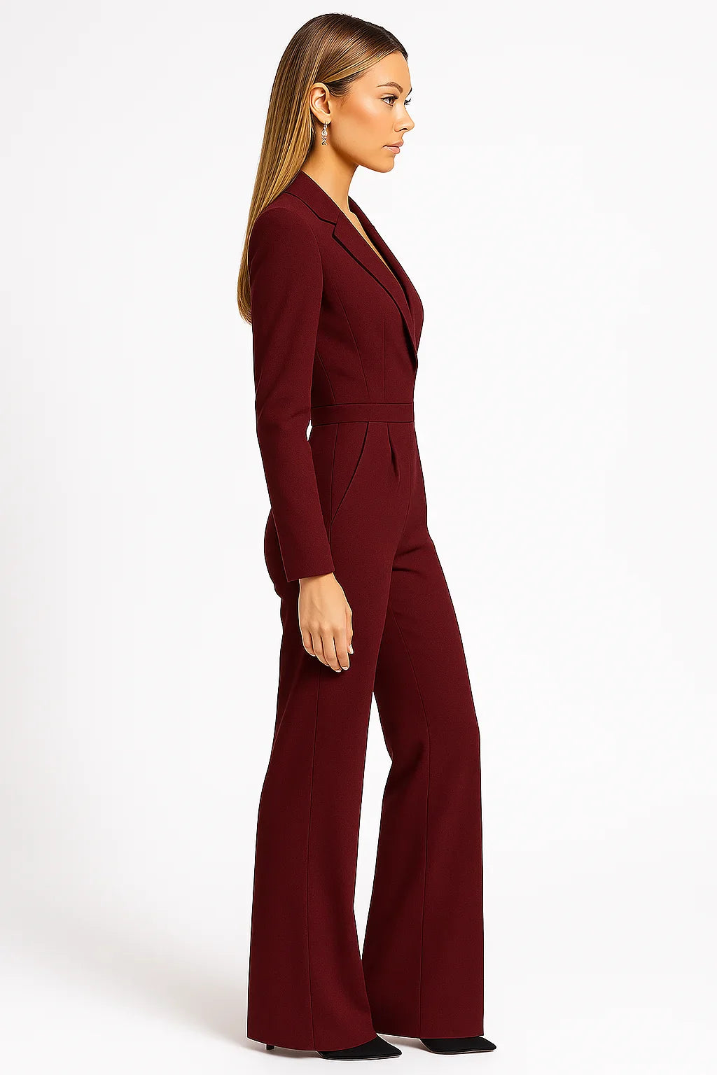 Éloïse | Combinaison Col V Pantalon Large pour Cérémonie