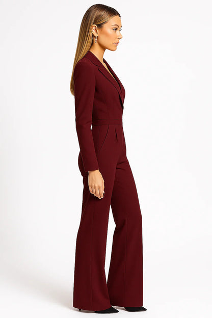 Éloïse | Combinaison Col V Pantalon Large pour Cérémonie