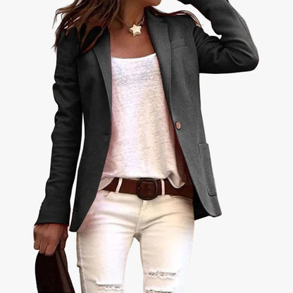 Blazer femme col cranté à fermeture un bouton