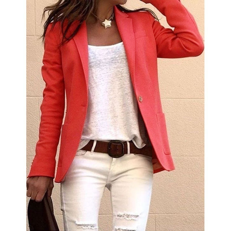 Blazer col cranté femme, ligne droite tenue