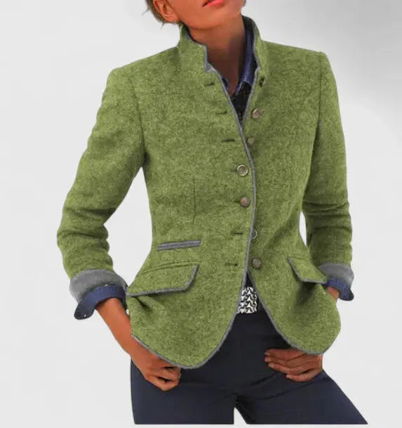 Blazer à bordure contrastée et poche plaquée