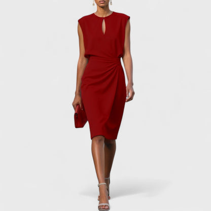 Sabine | Robe Chic Femme Taille Marquée pour Bureau et Dîner