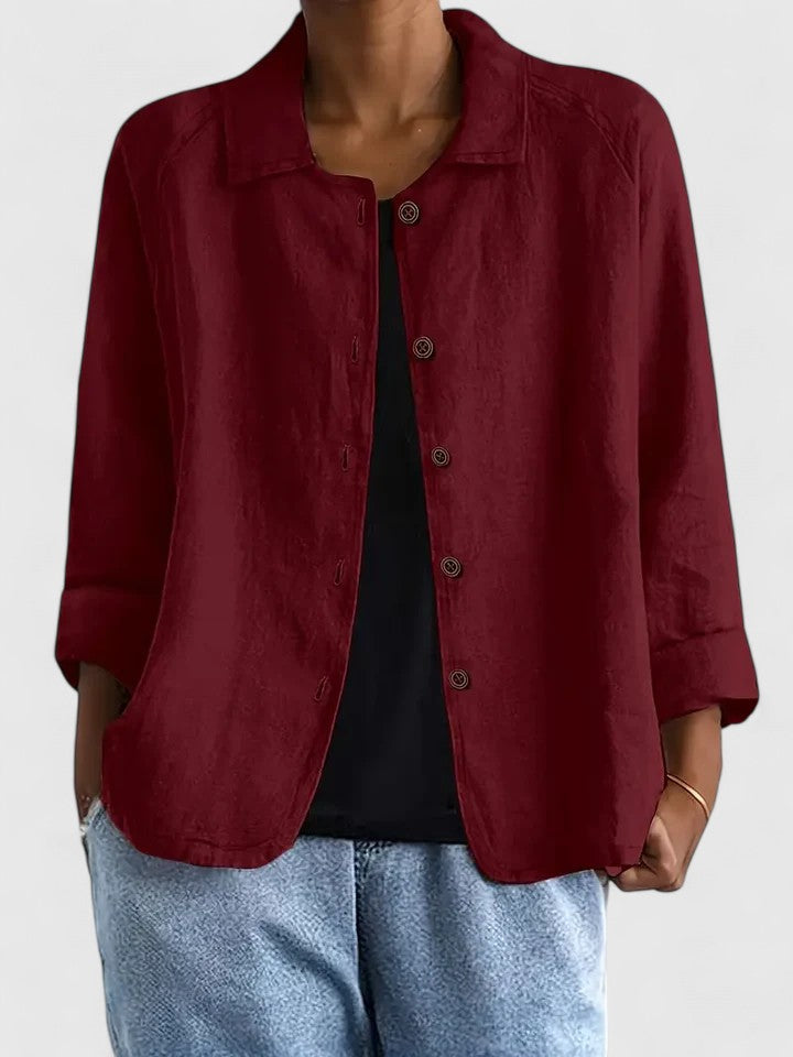Solène | Blouse Boutonnée Manches Longues pour Quotidien