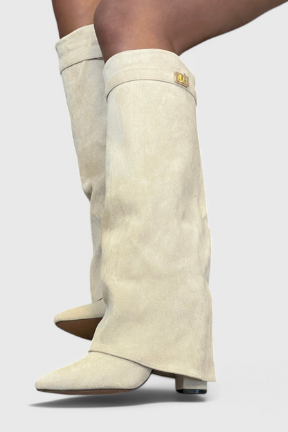 Quiterie | Bottes Cavalières Bout Pointu Talon Bloc