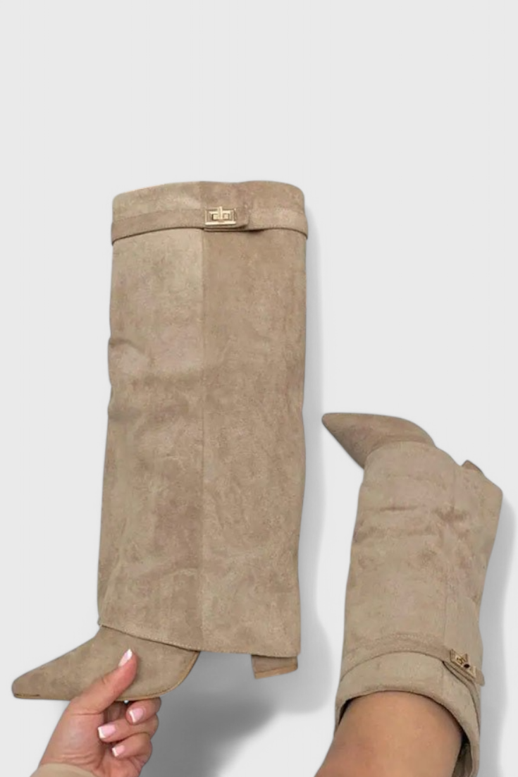 Quiterie | Bottes Cavalières Bout Pointu Talon Bloc