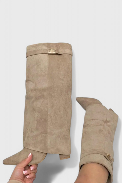 Quiterie | Bottes Cavalières Bout Pointu Talon Bloc