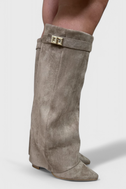 Quiterie | Bottes Cavalières Bout Pointu Talon Bloc