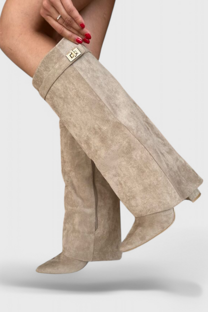 Quiterie | Bottes Cavalières Bout Pointu Talon Bloc