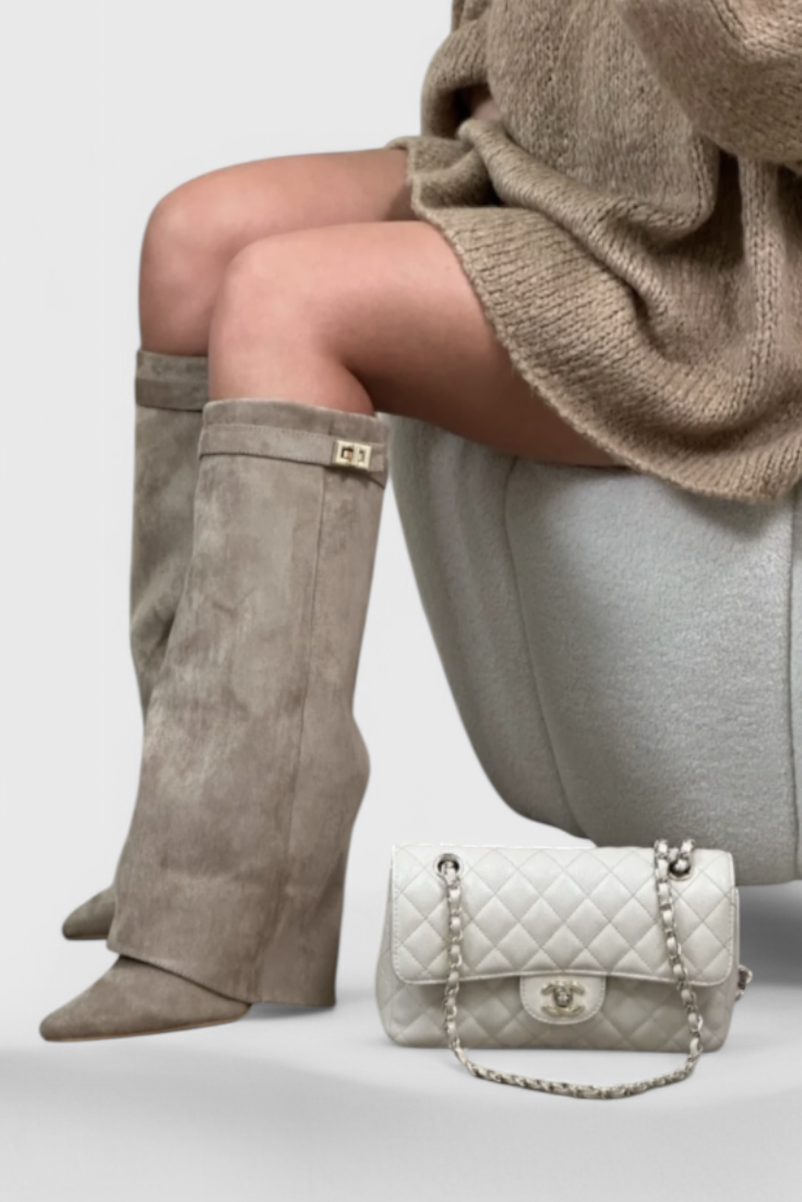 Quiterie | Bottes Cavalières Bout Pointu Talon Bloc
