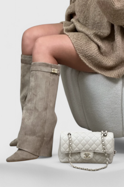 Quiterie | Bottes Cavalières Bout Pointu Talon Bloc
