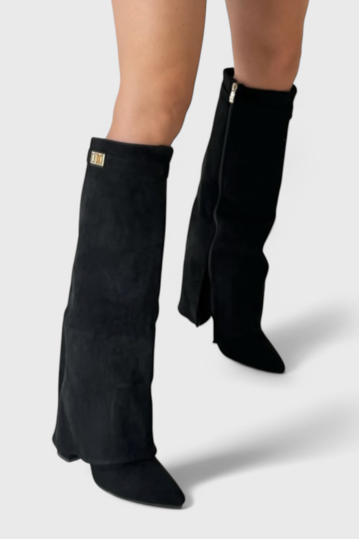 Quiterie | Bottes Cavalières Bout Pointu Talon Bloc