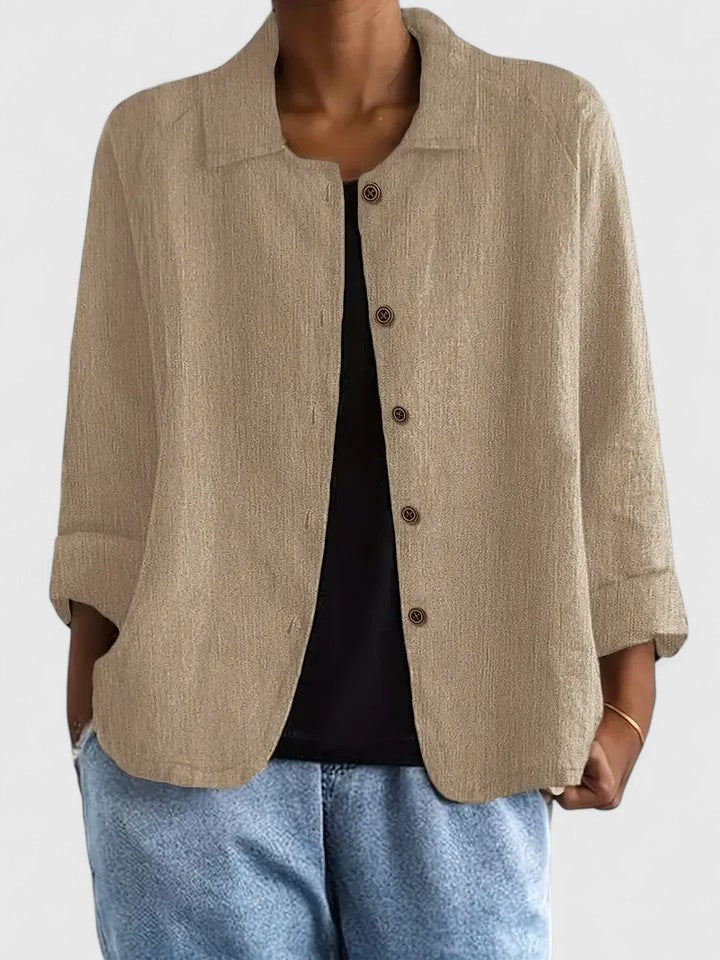 Solène | Blouse Boutonnée Manches Longues pour Quotidien