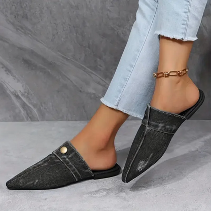 Sofia | Mules Denim à Bout Pointu