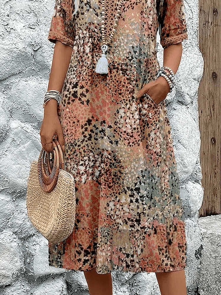 Marina | Robe Midi Bohème d’Été Colorée