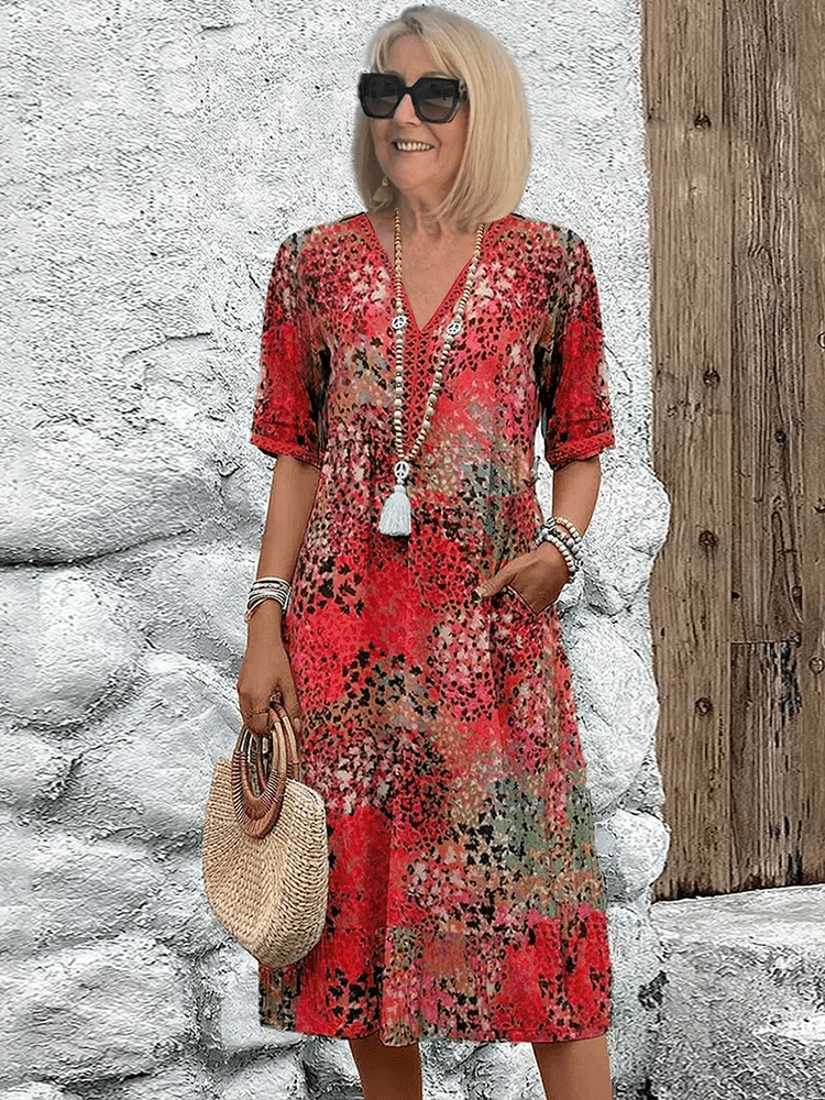 Marina | Robe Midi Bohème d’Été Colorée