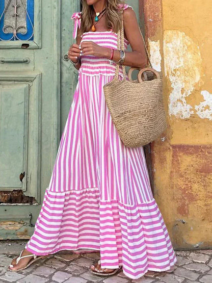 Éloane | Robe Rayée d’Été à Volants