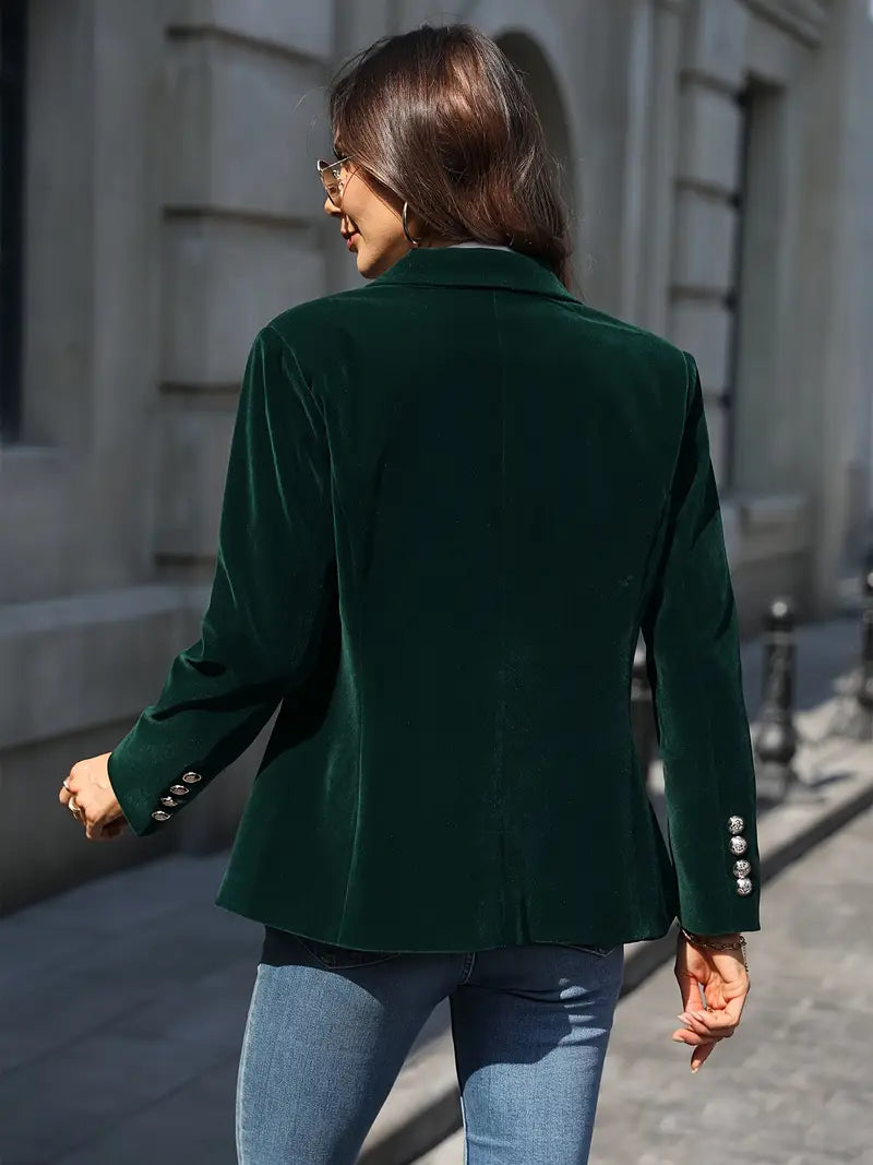 Aubertine | Blazer en Velours Coupe Ajustée