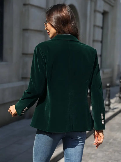 Aubertine | Blazer en Velours Coupe Ajustée
