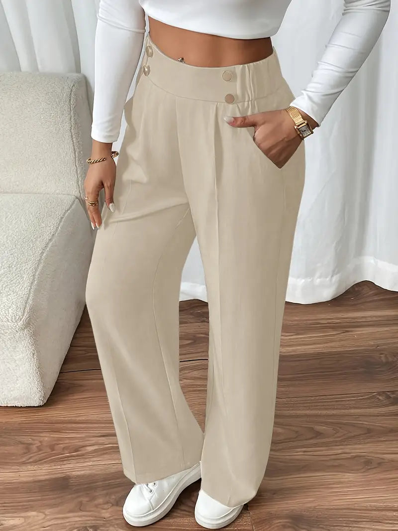 Loredane | Pantalon Large Taille Élastique à Poches
