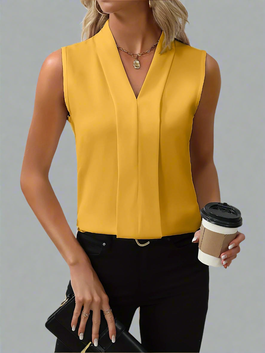 Manon | Blouse Sans Manches Col V