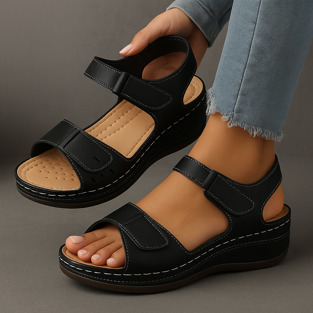Flavie | Sandales Compensées Bride Ajustable pour Été