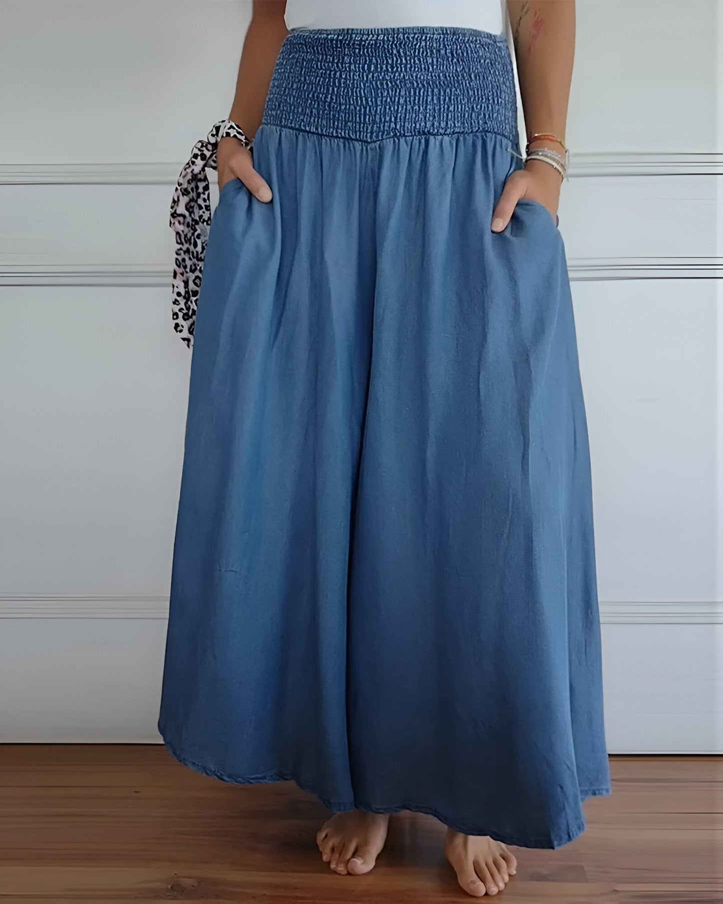 Madeleine | Pantalon Large à Taille Élastique