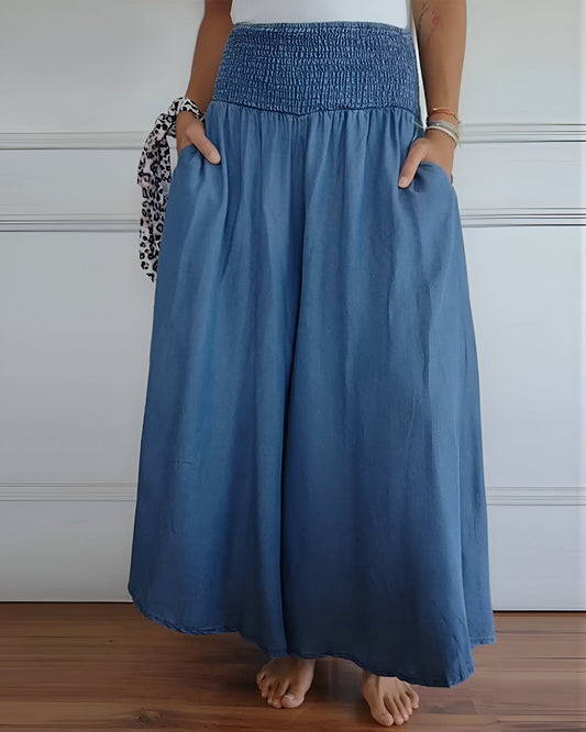 Madeleine | Pantalon Large à Taille Élastique