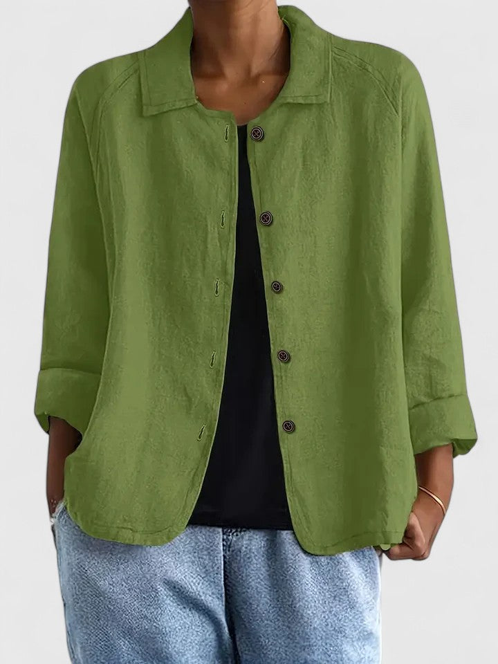 Solène | Blouse Boutonnée Manches Longues pour Quotidien