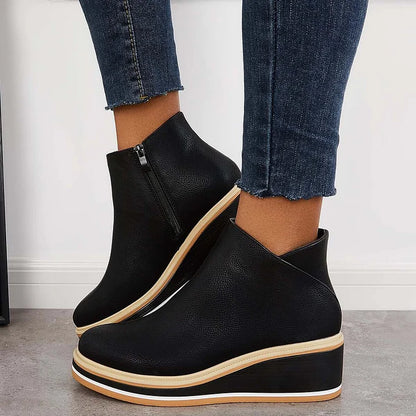 Bottines compensées femme à tige courte