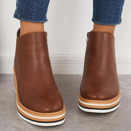Bottines compensées femme à tige courte