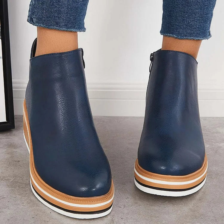 Bottines compensées femme à tige courte