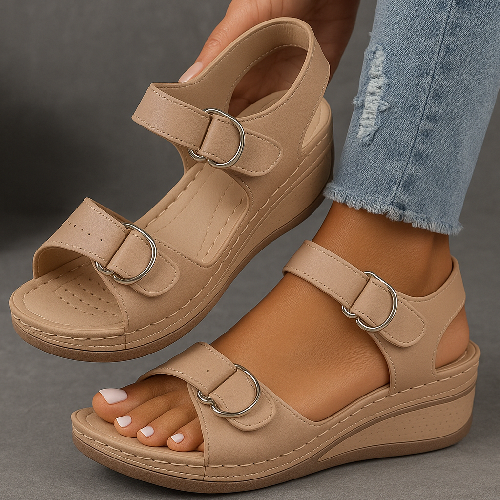 Flavie | Sandales Compensées Bride Ajustable pour Été