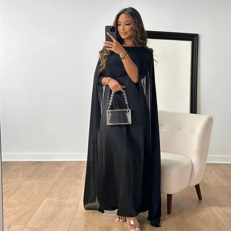 Guenièvre | Robe Longue Cape Épurée