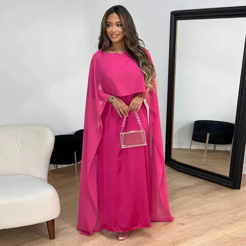 Guenièvre | Robe Longue Cape Épurée