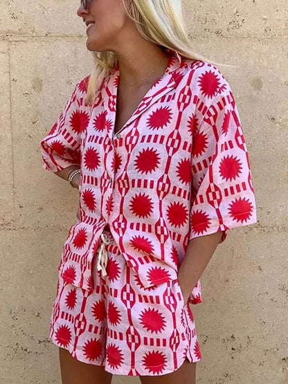 Lilou | Ensemble Chemise et Short Rose