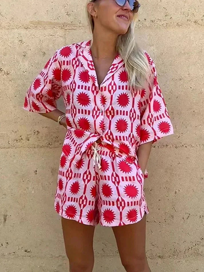 Lilou | Ensemble Chemise et Short Rose