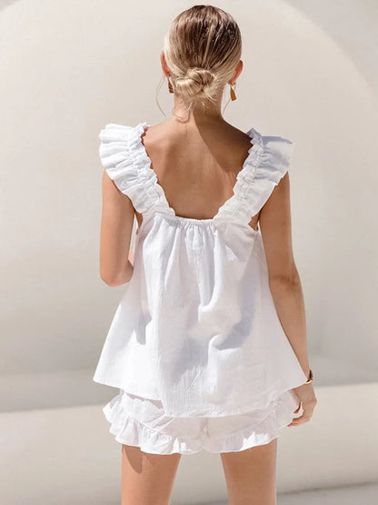 Loane | Ensemble Haut à Volants et Short