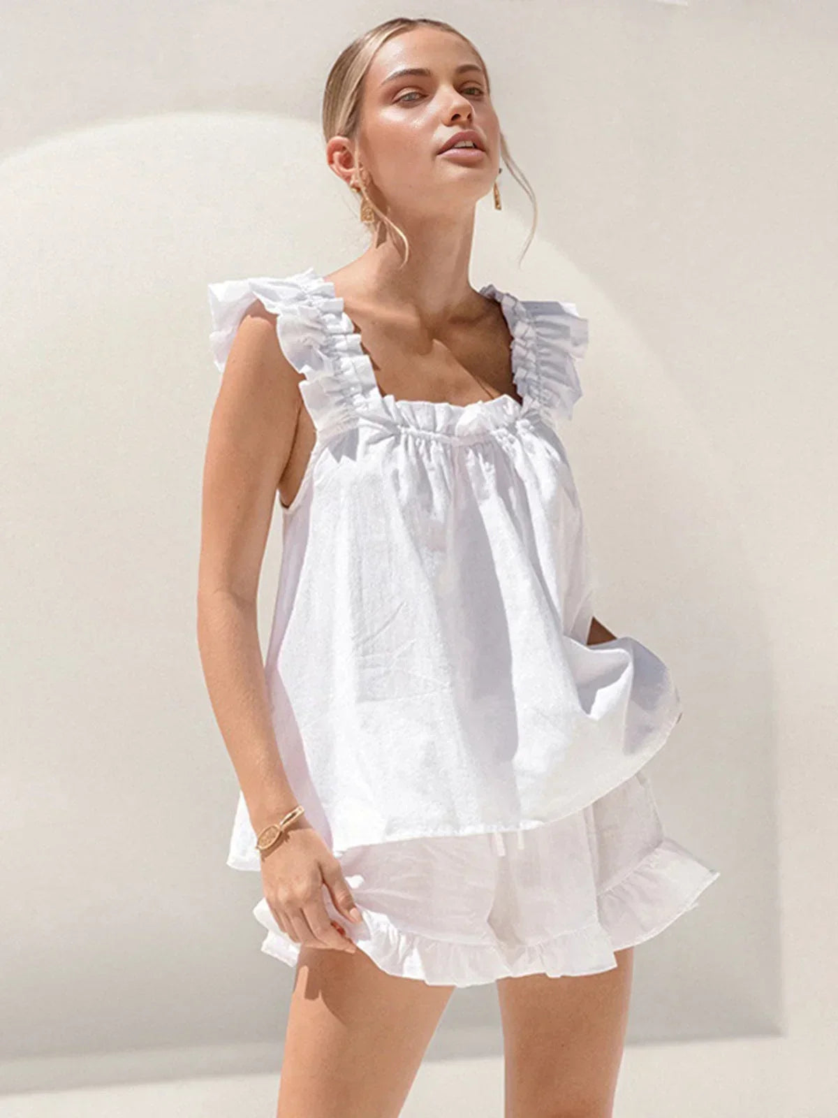 Loane | Ensemble Haut à Volants et Short