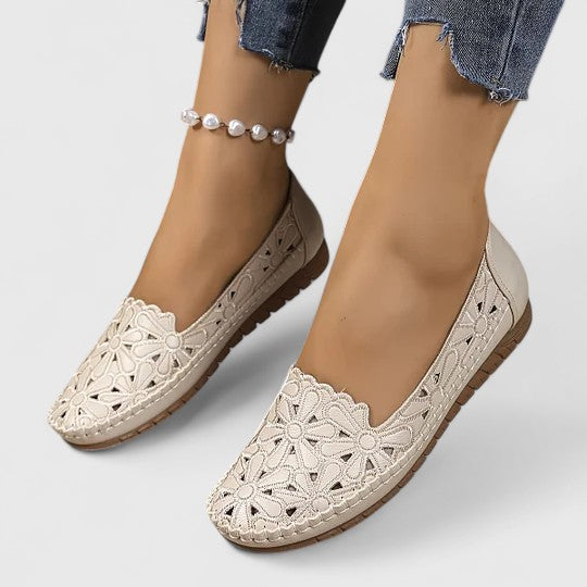 Ballerines femme ajourées à bord élastiqué