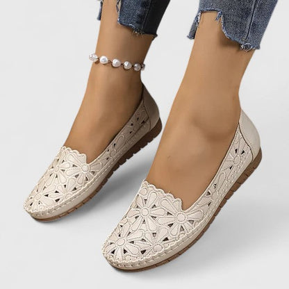 Ballerines femme ajourées à bord élastiqué