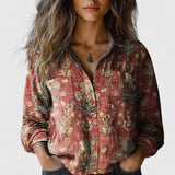 Bellisane | Chemise Fleurie Boutonnée Manches Longues