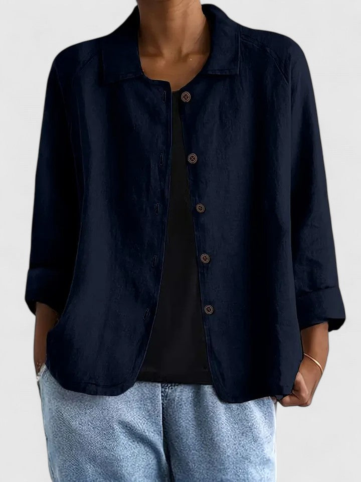 Solène | Blouse Boutonnée Manches Longues pour Quotidien