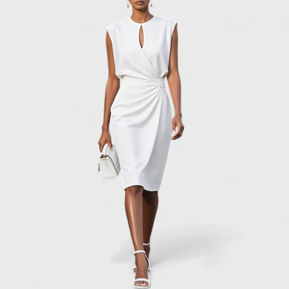 Sabine | Robe Chic Femme Taille Marquée pour Bureau et Dîner