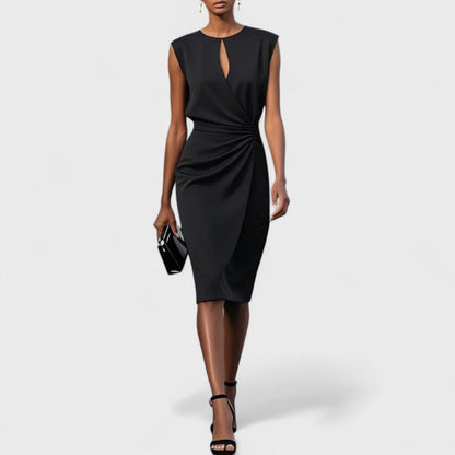 Sabine | Robe Chic Femme Taille Marquée pour Bureau et Dîner