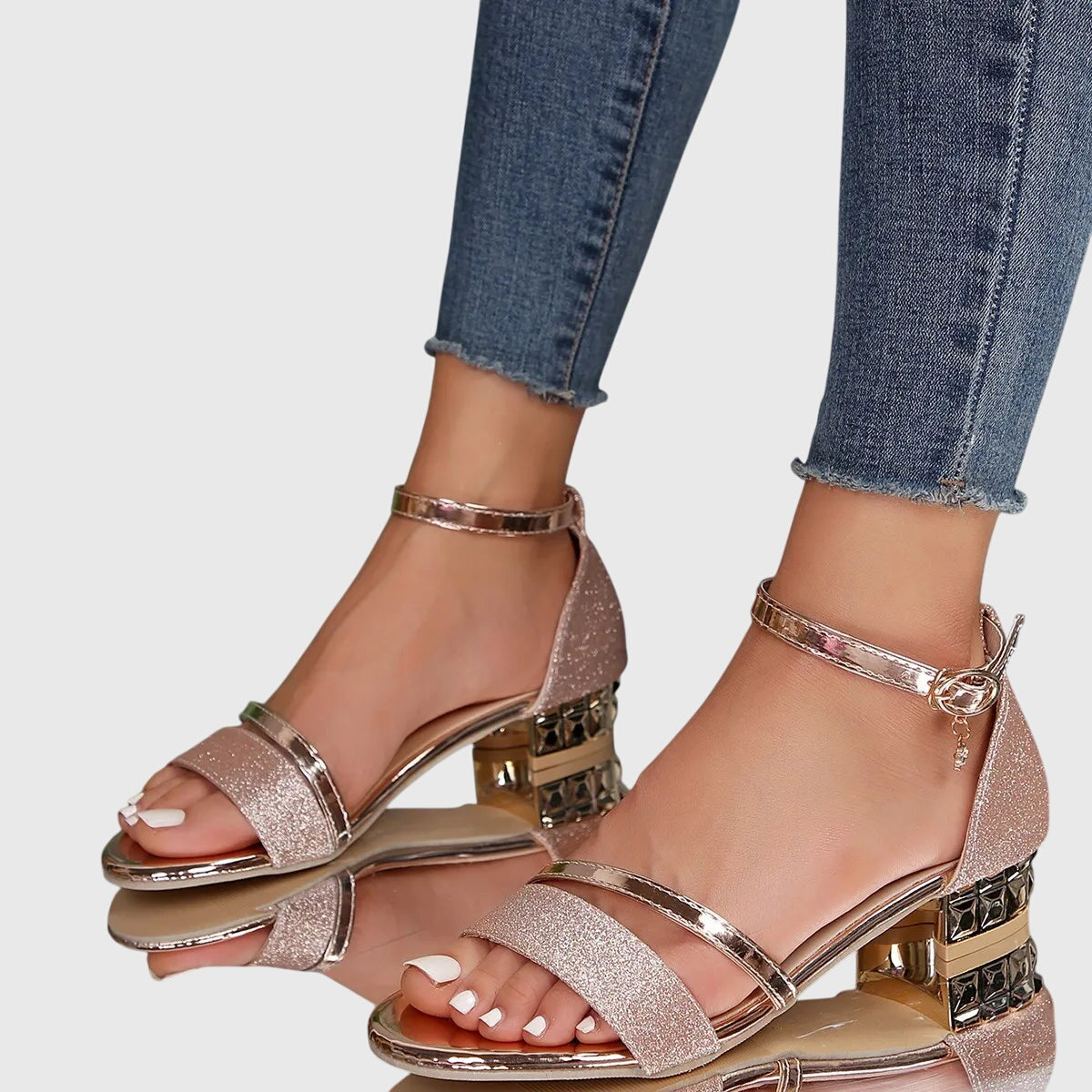Clarisse | Sandales à Talon Bride Réglable Confort